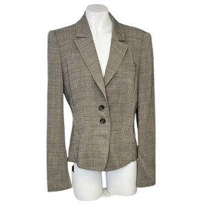 Escada Wool Silk Blazer Size 36 US Small Button Front Side Zip